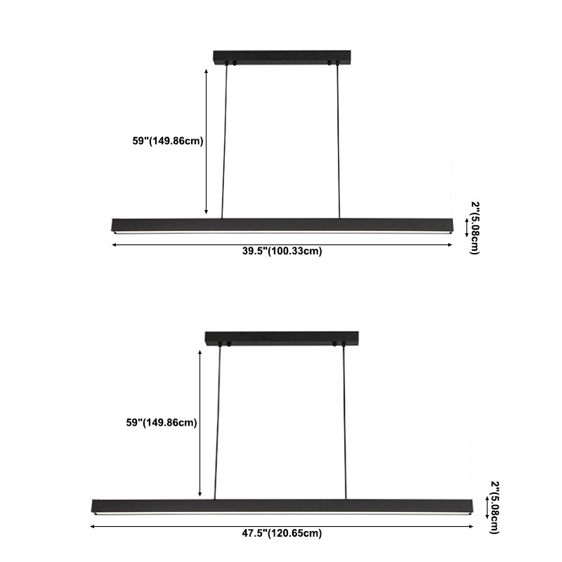 Linear Island Pendant Lights Modern Lighting Chandelier Metal 1 Light Island Lights