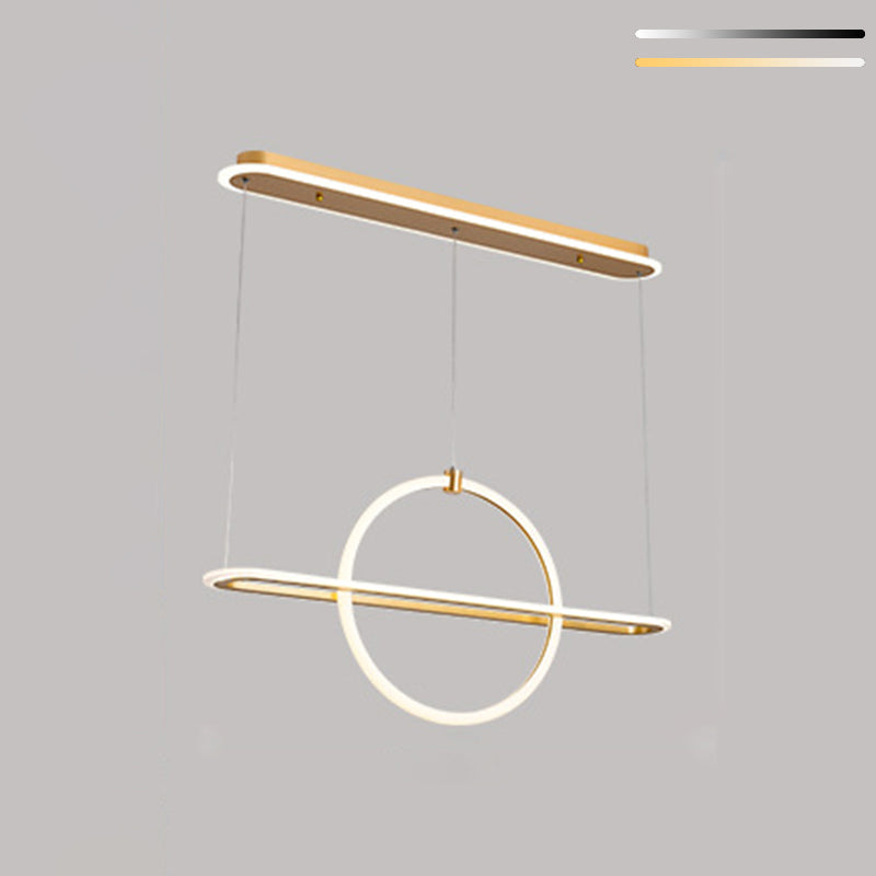 Moderno lampadario a pendente geometrica dell'isola illuminazione metallo 5 isola luminosa in oro