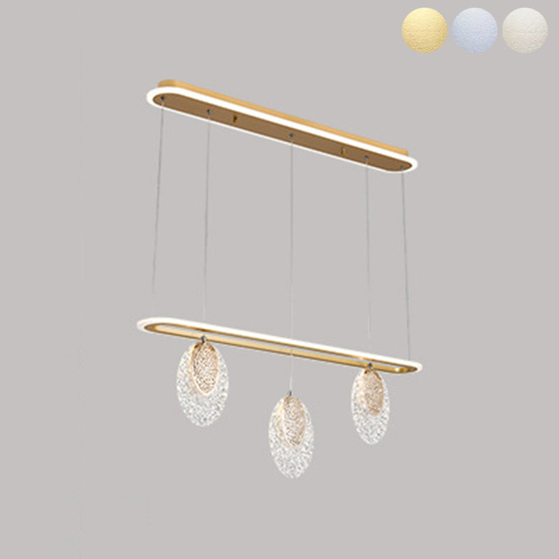 Moderno lampadario a pendente geometrica dell'isola illuminazione metallo 5 isola luminosa in oro