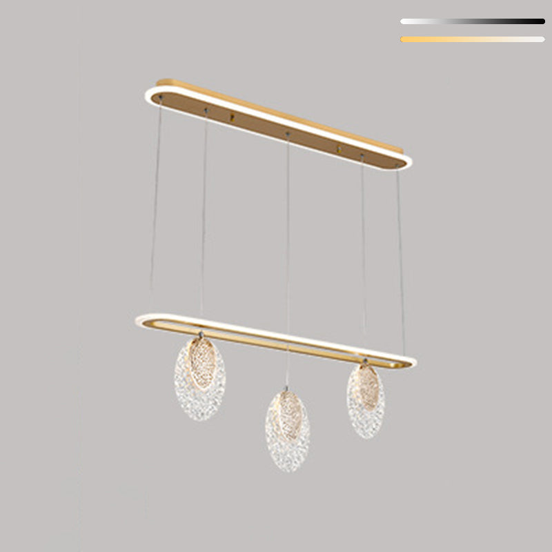 Moderno lampadario a pendente geometrica dell'isola illuminazione metallo 5 isola luminosa in oro