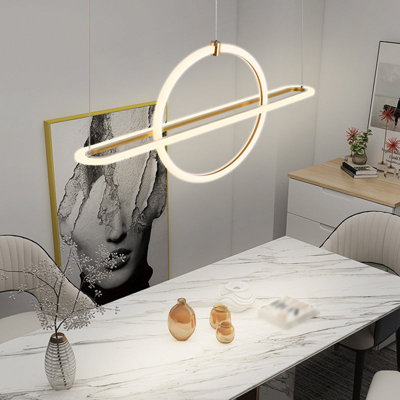 Moderno lampadario a pendente geometrica dell'isola illuminazione metallo 5 isola luminosa in oro