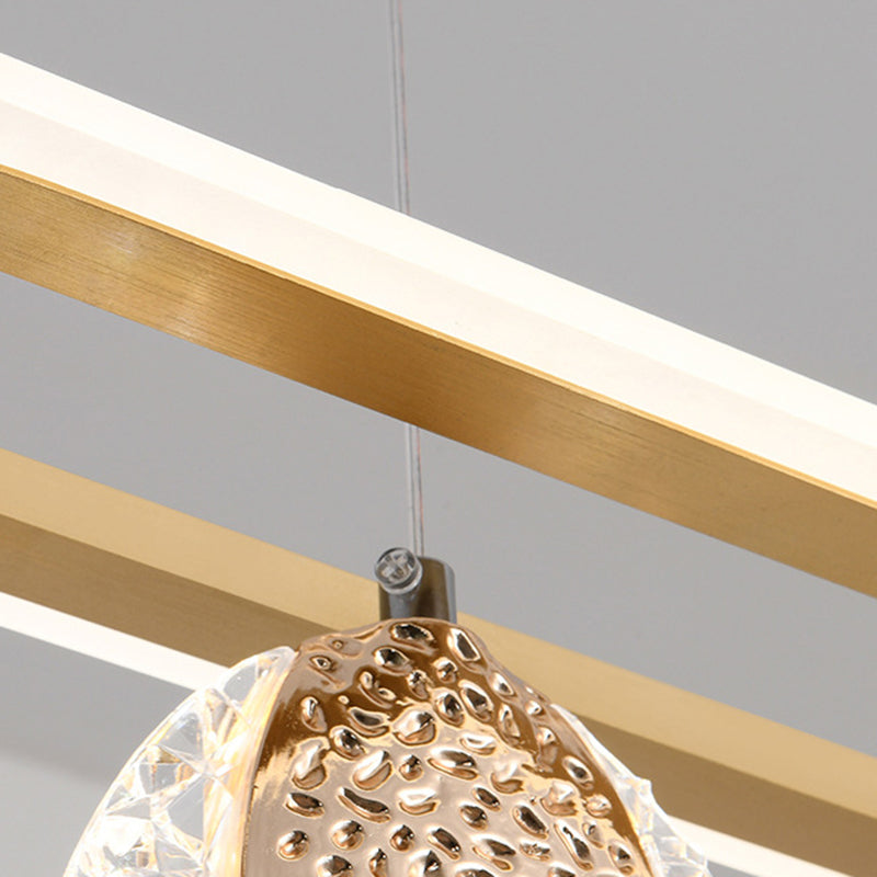 Moderno lampadario a pendente geometrica dell'isola illuminazione metallo 5 isola luminosa in oro