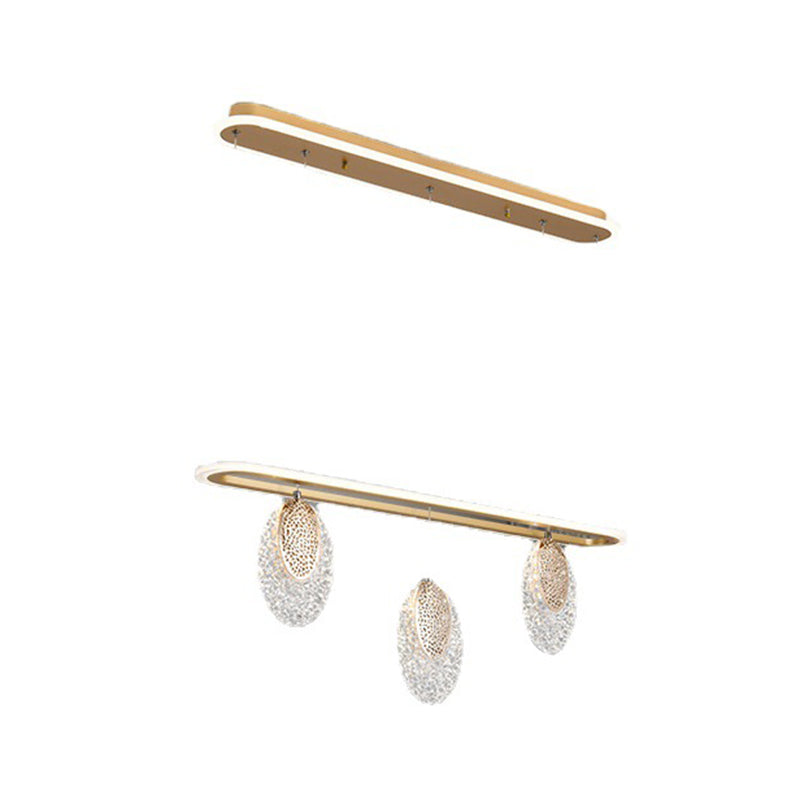 Moderno lampadario a pendente geometrica dell'isola illuminazione metallo 5 isola luminosa in oro