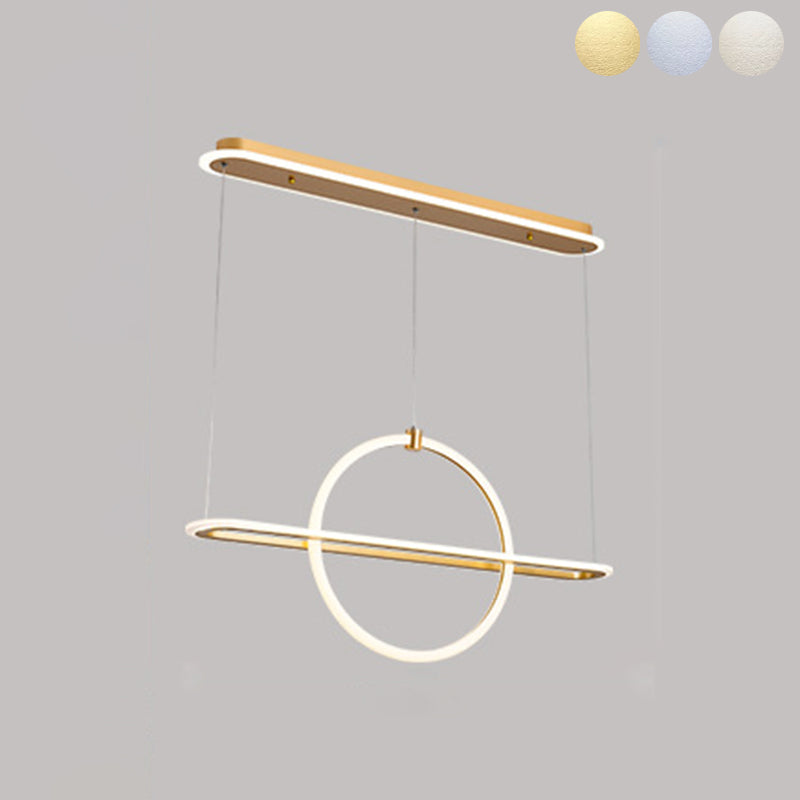 Moderno lampadario a pendente geometrica dell'isola illuminazione metallo 5 isola luminosa in oro