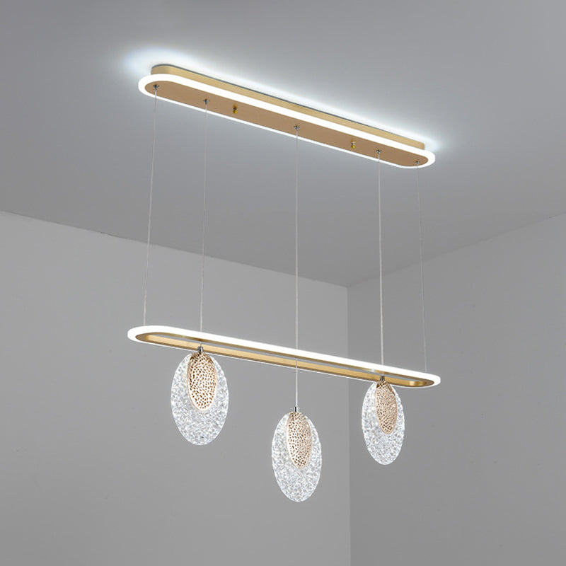 Moderno lampadario a pendente geometrica dell'isola illuminazione metallo 5 isola luminosa in oro