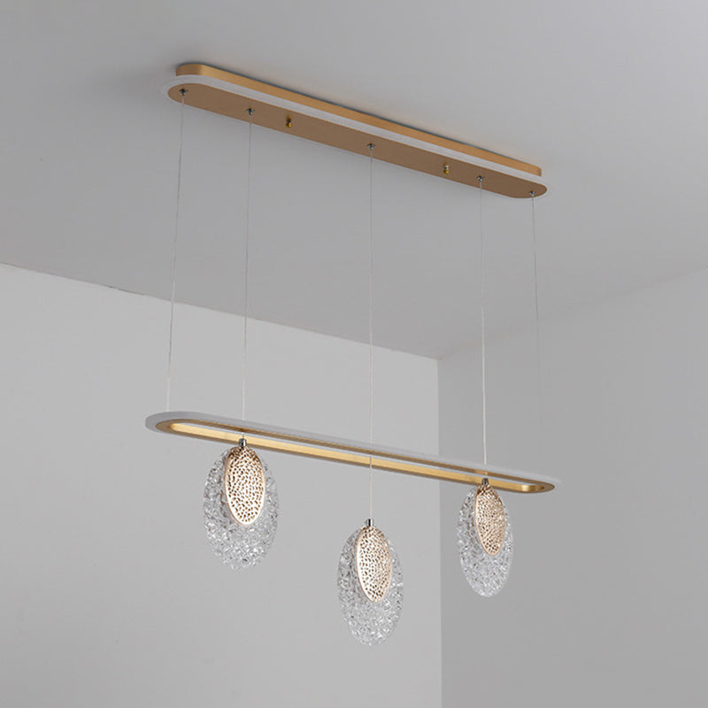 Moderno lampadario a pendente geometrica dell'isola illuminazione metallo 5 isola luminosa in oro