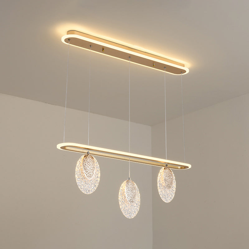 Modern Pendant Chandelier Geometric Island Lighting Metal 5 Light Island Lamps in Gold