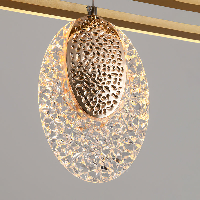 Moderno lampadario a pendente geometrica dell'isola illuminazione metallo 5 isola luminosa in oro