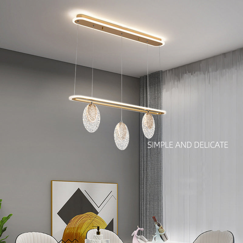 Moderno lampadario a pendente geometrica dell'isola illuminazione metallo 5 isola luminosa in oro