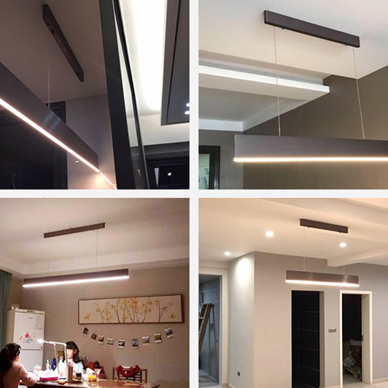 Rectangle Island Light Fixture Modern Kitchen Island Lighting Metal 1 Light Island Lights