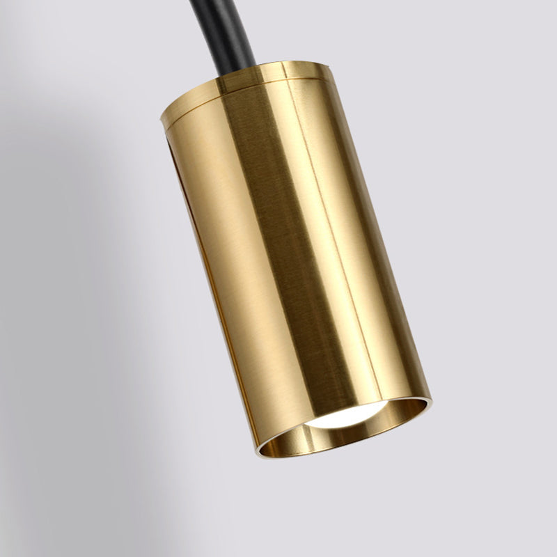 Modern Kitchen Island Lighting Cylinder Island Light Metal Island Lamps in Black and Gold