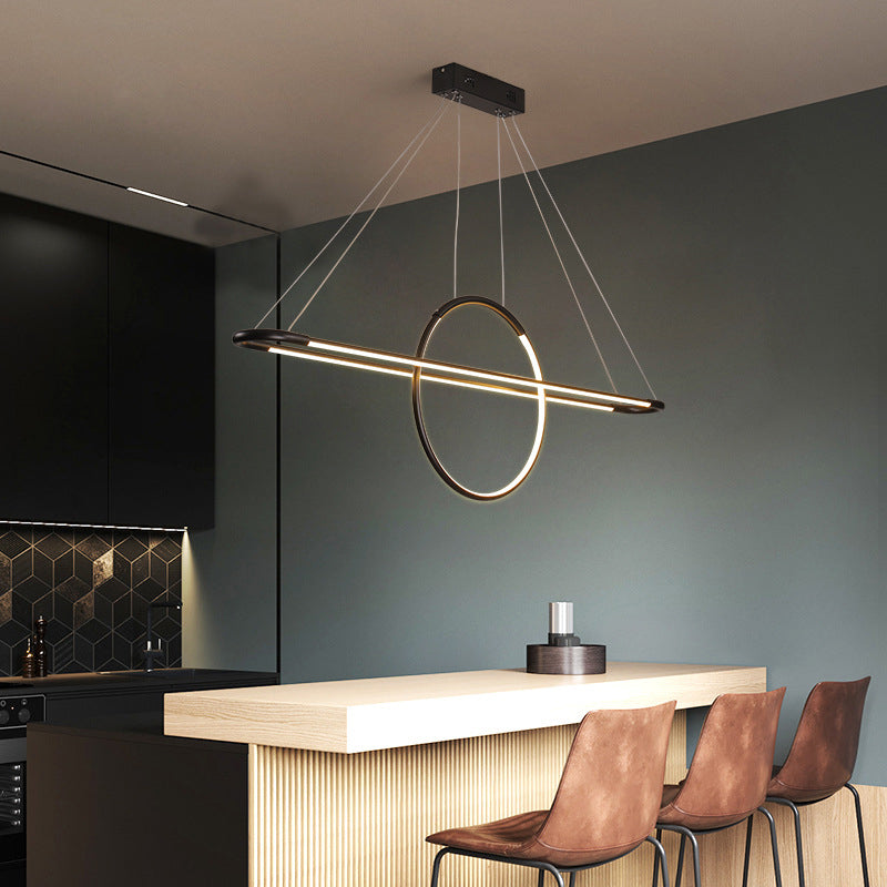 Geometric Island Light Modern Kitchen Island Lighting Metal 2 Light Island Ceiling Light