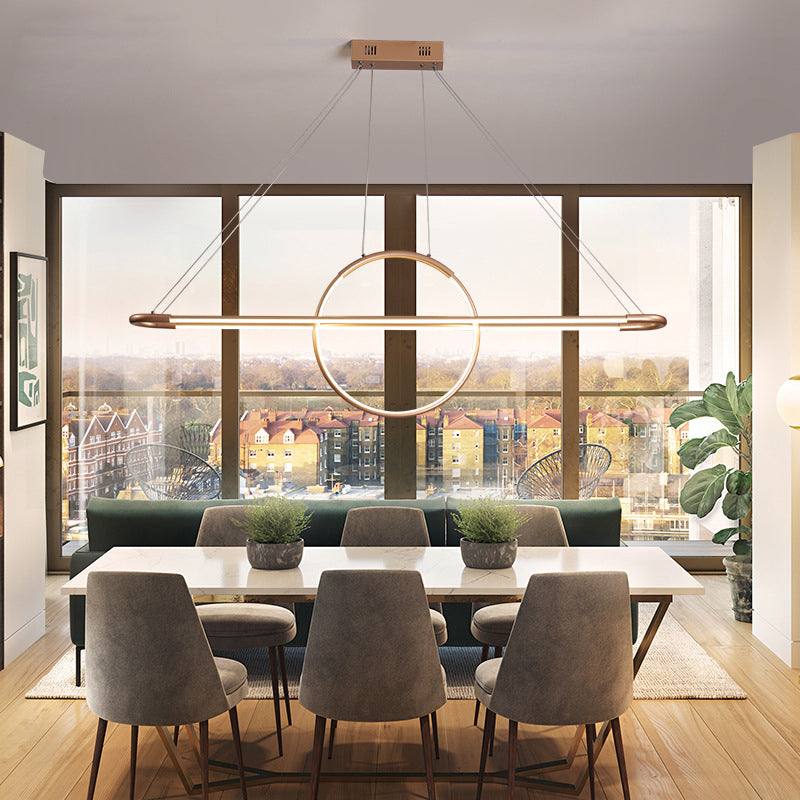 Geometric Island Light Modern Kitchen Island Lighting Metal 2 Light Island Ceiling Light