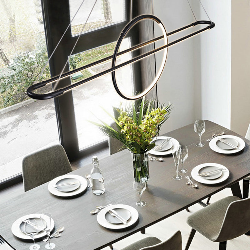 Geometric Island Light Modern Kitchen Island Lighting Metal 2 Light Island Ceiling Light