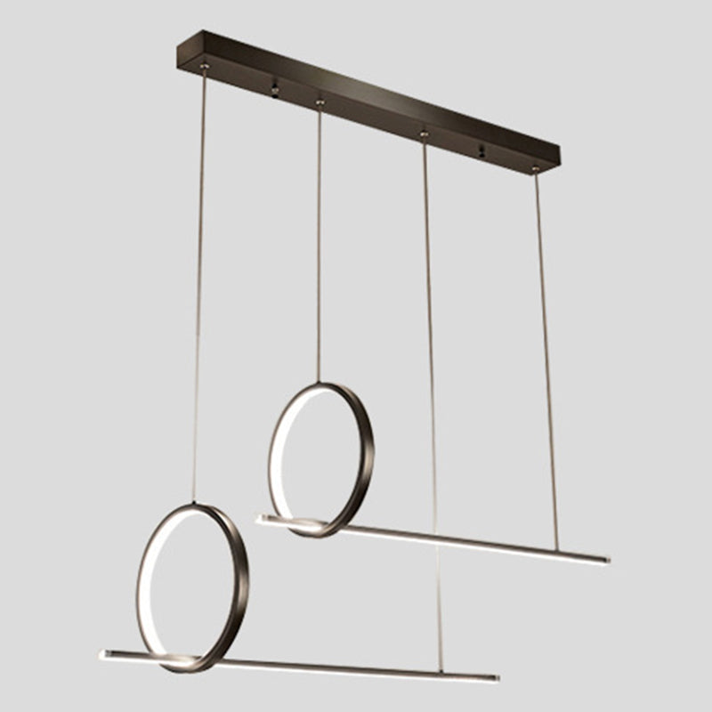 Geometric Island Light Fixture Modern Pendant Light Metal 2 Light Chandelier Lights