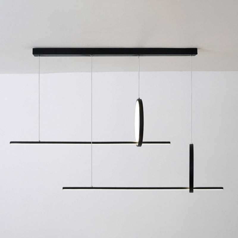 Geometric Island Light Fixture Modern Pendant Light Metal 2 Light Chandelier Lights