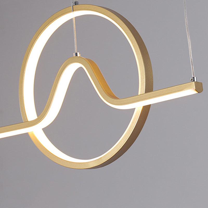 Geometric Island Light Fixture Modern Pendant Light Metal 2 Light Chandelier Lights