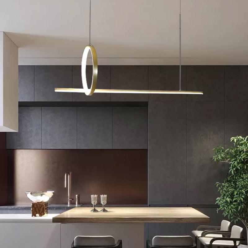 Geometric Island Light Fixture Modern Pendant Light Metal 2 Light Chandelier Lights