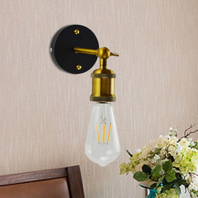 Iluminación de pared de la pared base en forma de disco estilo industrial de vidrio 1 cabezal de luz montada en la pared de la pared