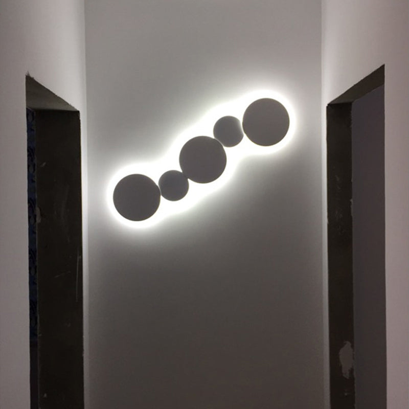 Nordic Creative Art SimpleStyle Round Shade Wall Sconce Metal 1 Light Sconces for Bedroom.