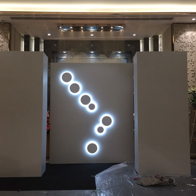 Nordic Creative Art SimpleStyle Round Shade Wall Sconce Metal 1 Light Sconces for Bedroom.