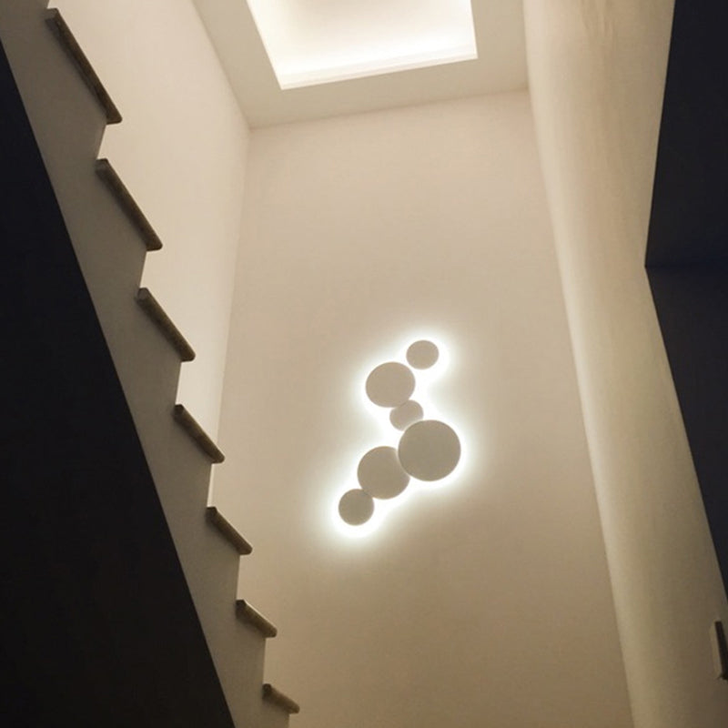 Nordic Creative Art SimpleStyle Round Shade Wall Sconce Metal 1 Light Sconces for Bedroom.