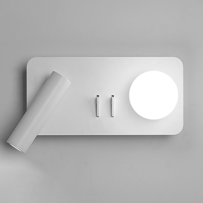 Lampada a parete in metallo moderno a parete in metallo bianco a 2 luci luci rettangolari di scarico rettangolare