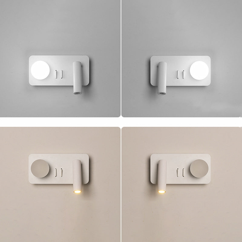 Lampada a parete in metallo moderno a parete in metallo bianco a 2 luci luci rettangolari di scarico rettangolare