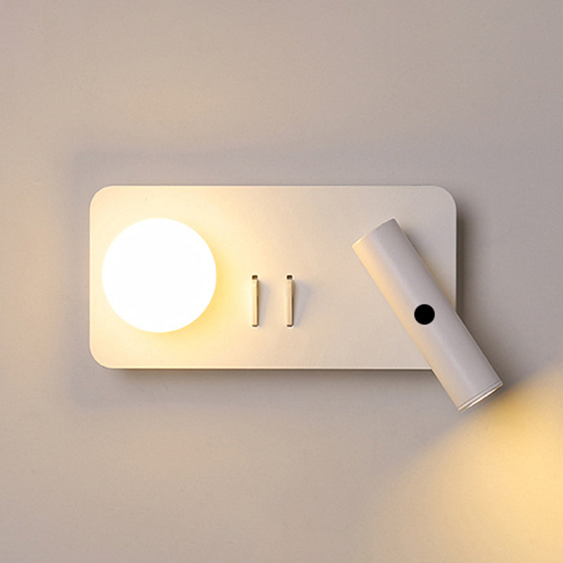 Lampada a parete in metallo moderno a parete in metallo bianco a 2 luci luci rettangolari di scarico rettangolare