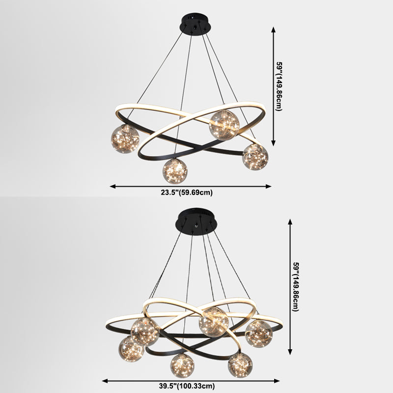 Light Luxury Nordic Style LED Hanging Pendant Light for Living Room Bedroom Dining Room