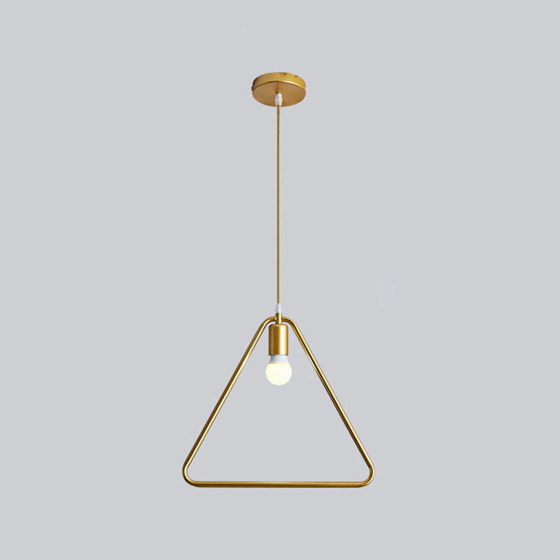 Moderna simple estilo múltiples formas colgantes de hierro 1 colgante de luz en la tienda de ropa dorada para ropa