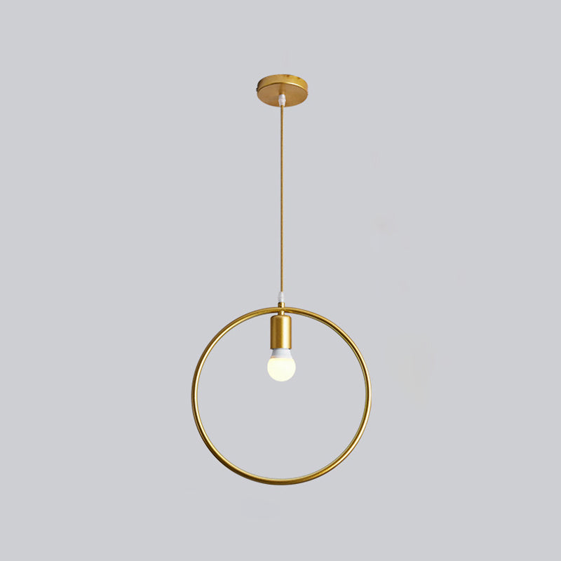 Moderna simple estilo múltiples formas colgantes de hierro 1 colgante de luz en la tienda de ropa dorada para ropa