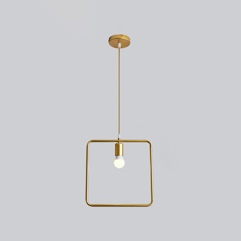 Moderna simple estilo múltiples formas colgantes de hierro 1 colgante de luz en la tienda de ropa dorada para ropa