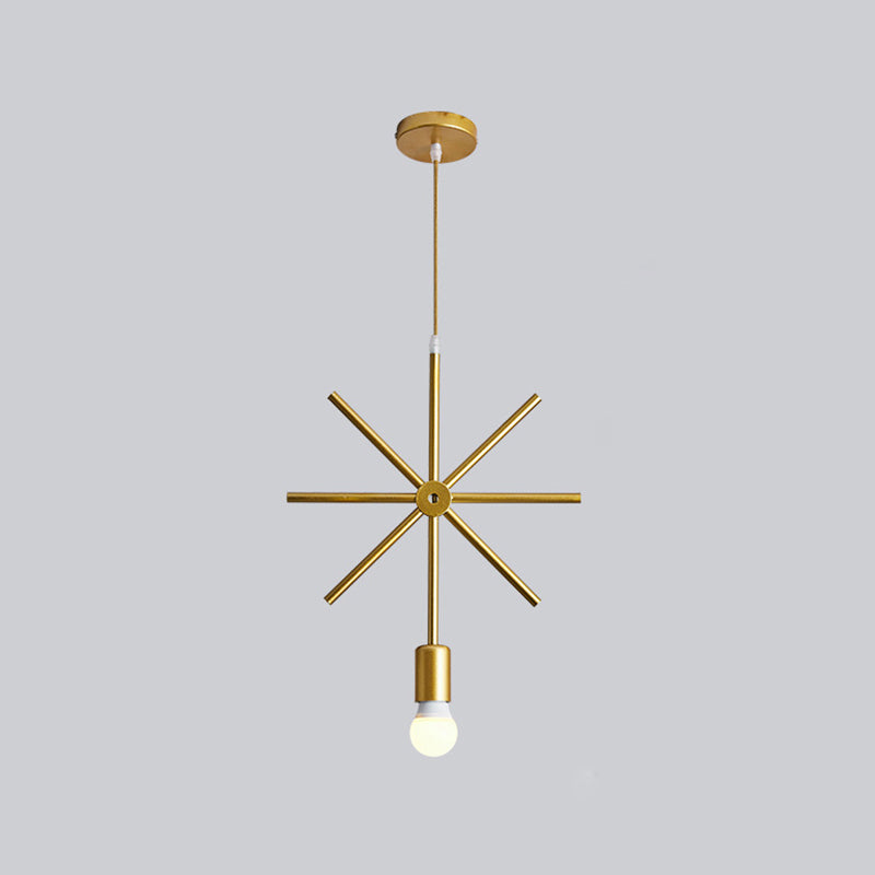 Moderna simple estilo múltiples formas colgantes de hierro 1 colgante de luz en la tienda de ropa dorada para ropa