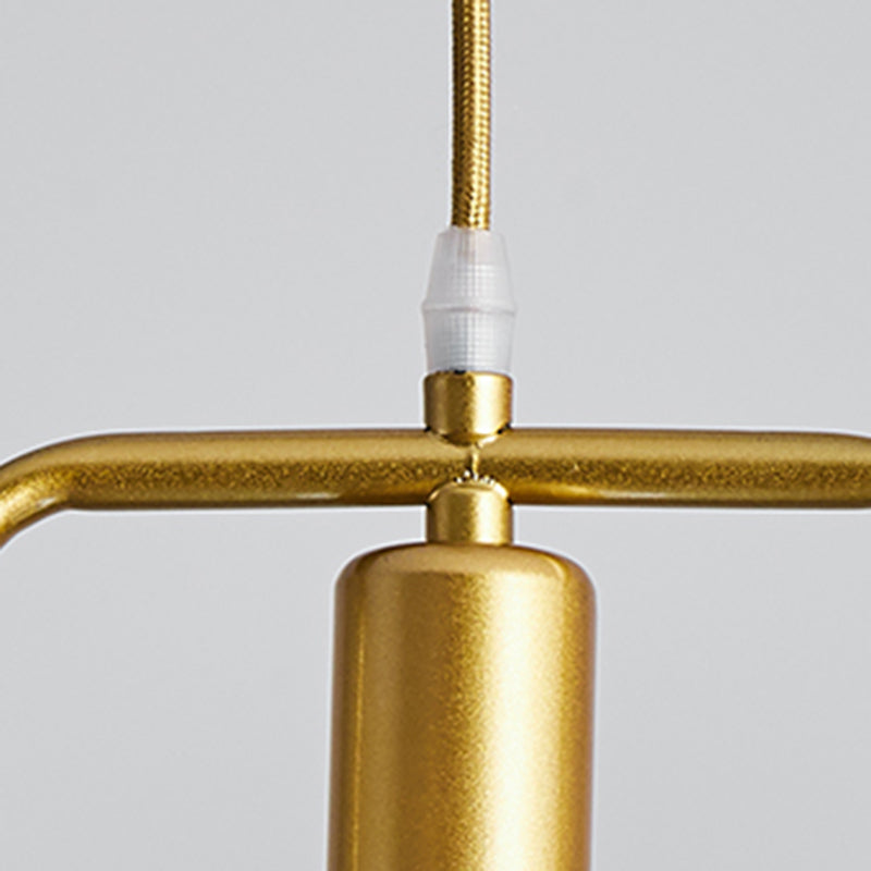 Moderna simple estilo múltiples formas colgantes de hierro 1 colgante de luz en la tienda de ropa dorada para ropa