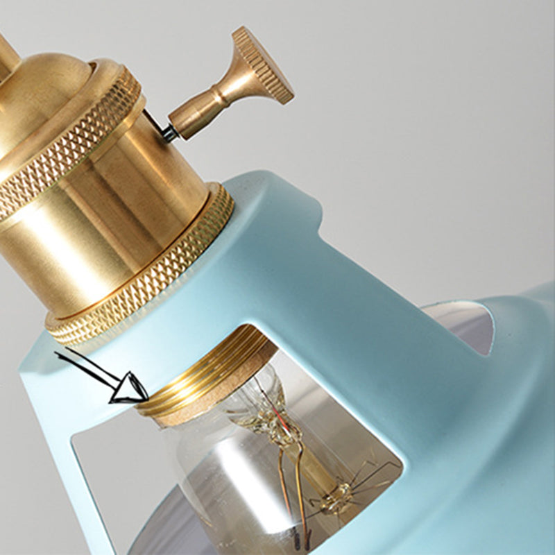 Noordse macaroon -stijl hanglampen plafondlampen potbedekking ijzer 1 licht hanglampen voor bar