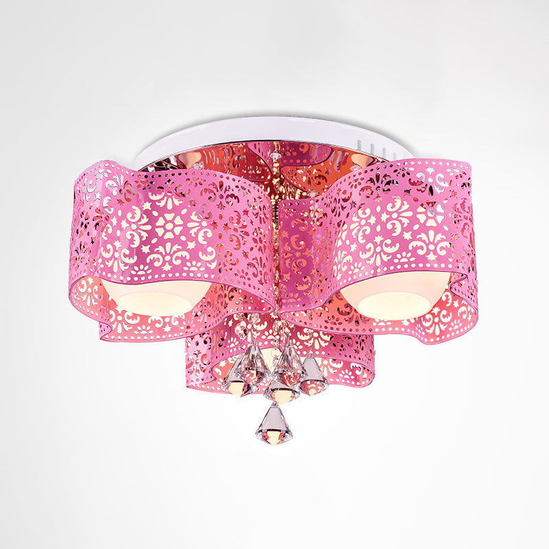 Modern Semi Flush Light Fixtures Multi-Light Semi Flush Mount Lamp with Clear Crystal Shade