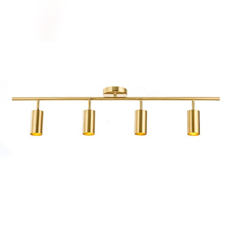 Cylinder Semi Flush Mount Light Fixture Contemporary Aluminum Ceiling Light Fixture for Living Room