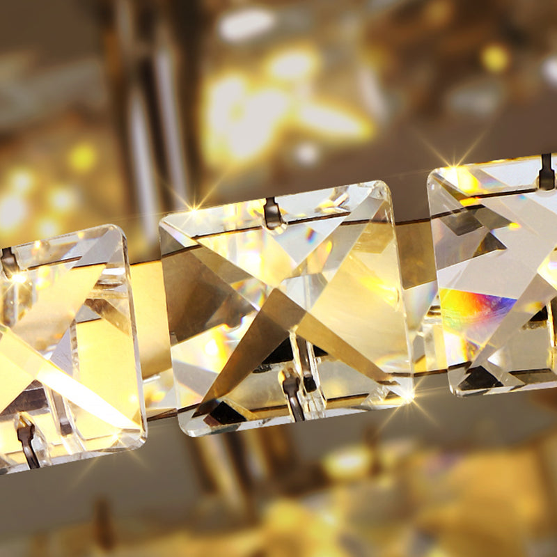 Lampade lampadario moderno ad anello lampada lampadario a più testa con tonalità di cristallo