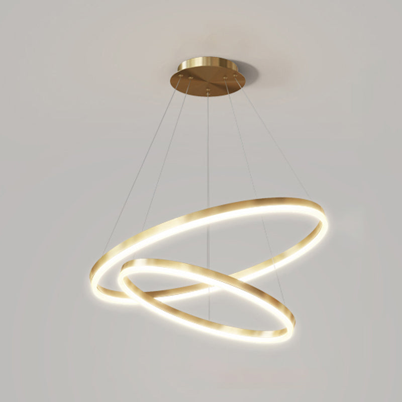 Multi-tier kroonluchter lamp Moderne ring kroonluchter verlichtingsarmaturen met witte acrylschaduw