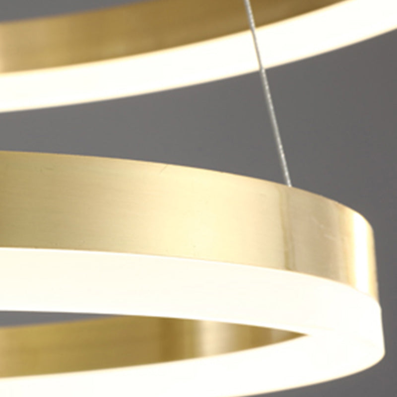 Multi-tier kroonluchter lamp Moderne ring kroonluchter verlichtingsarmaturen met witte acrylschaduw