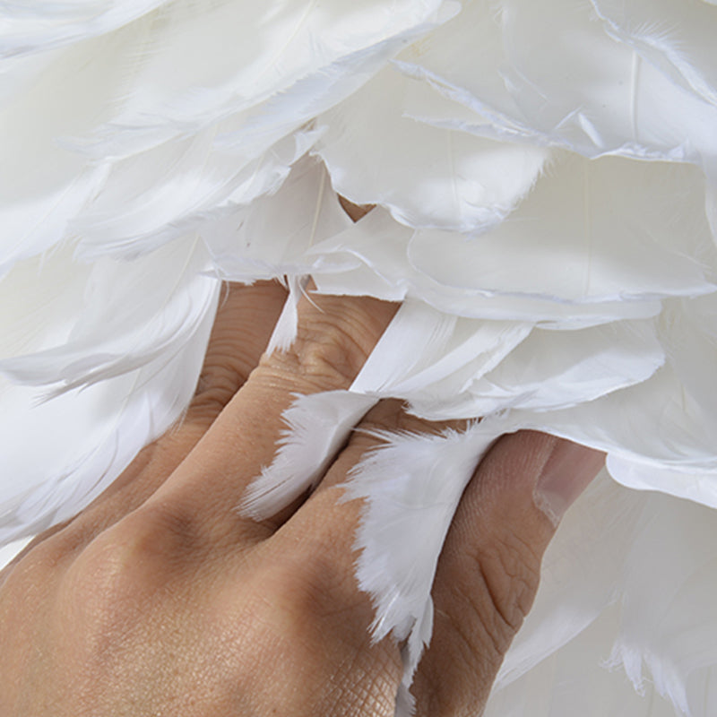 Lampada lampadinale Globe moderni lampadario a lampadario bianco multipla con tonalità di piuma