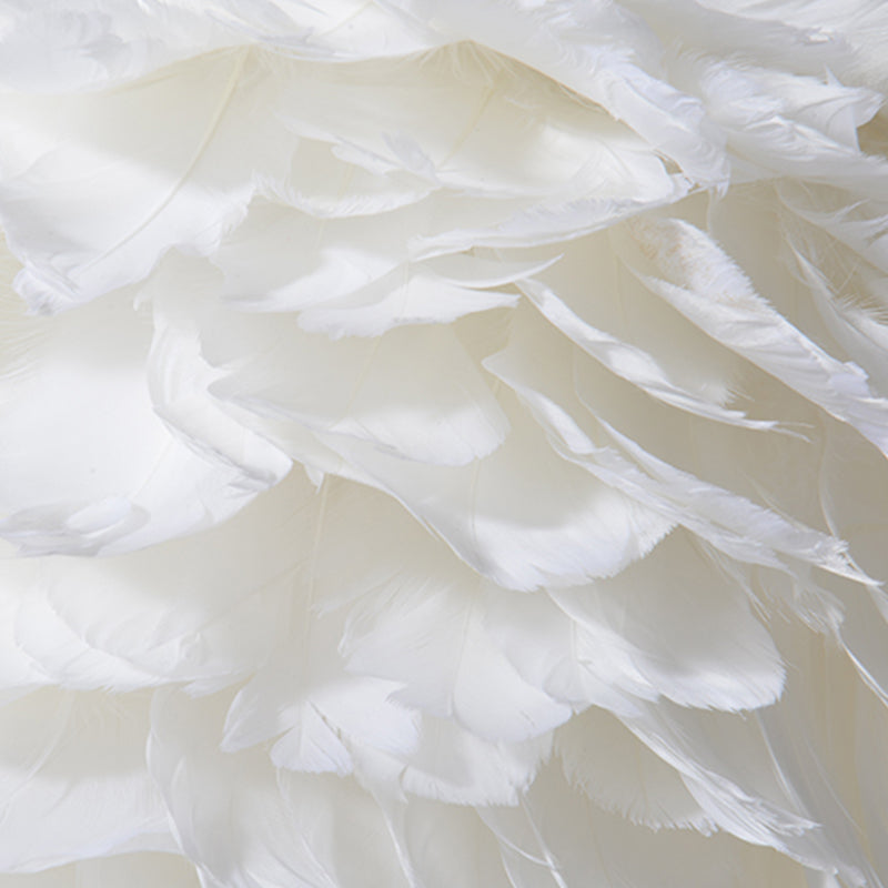 Lampada lampadinale Globe moderni lampadario a lampadario bianco multipla con tonalità di piuma