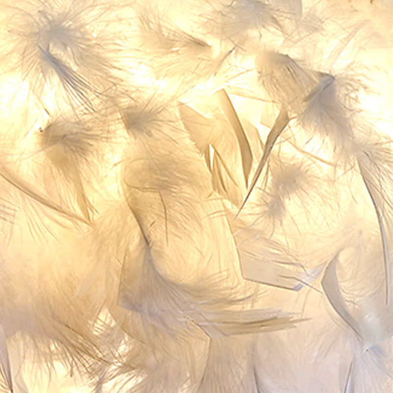 Crown kroonluchter lamp Moderne 1-licht witte kroonluchter verlichtingsarmaturen met verenschaduw