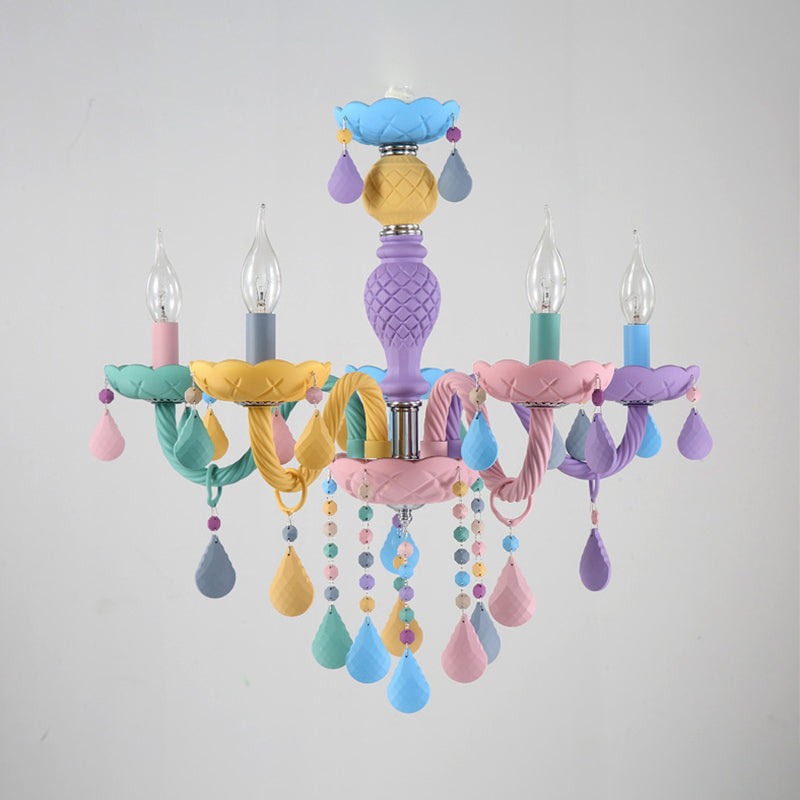 Moderne macaron kaarsenkroonluchter hanger licht metaalhangende hanglampen voor restaurant