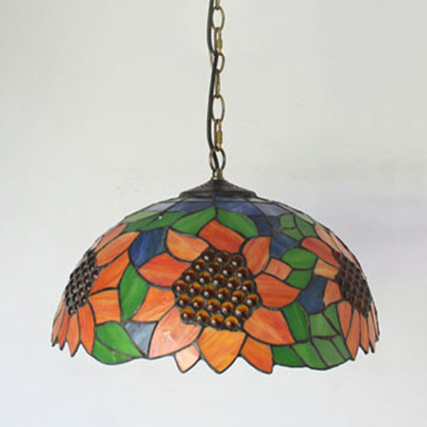 Buntglas Schmetterling Anhängerlampe 5 Lichter Tiffany -Stil Kronleuchter für Restaurant