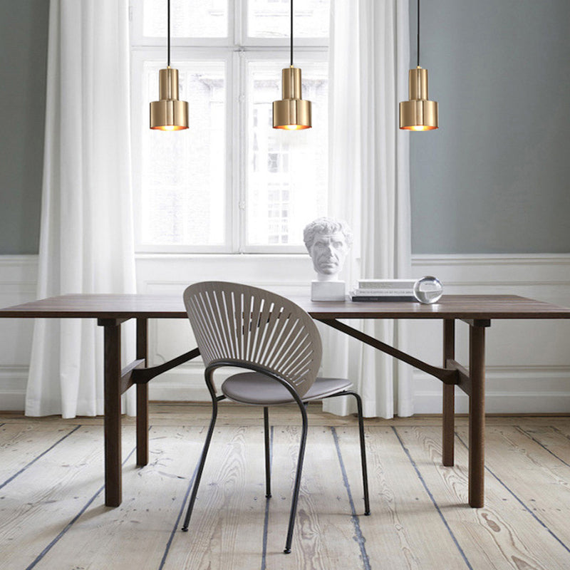 Anhänger Beleuchtungskörper Moderne 1-Licht-Gold-Federlampe mit Metallschatten