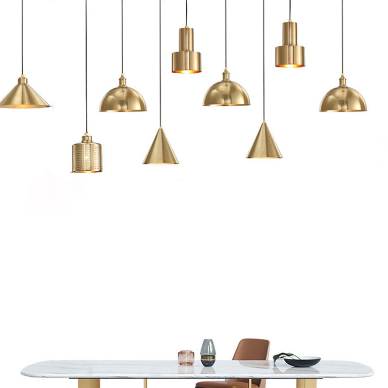 Anhänger Beleuchtungskörper Moderne 1-Licht-Gold-Federlampe mit Metallschatten