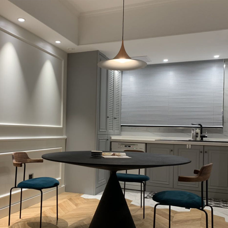 Accesorios de iluminación colgante de trompeta Lámpara de suspensión moderna de 1 luces con sombra de metal