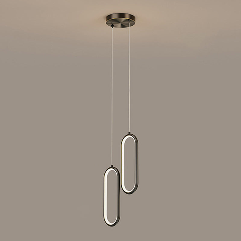 Metal Oval Hanging Light Postmodern Style Suspension Pendant for Cafe Restaurant